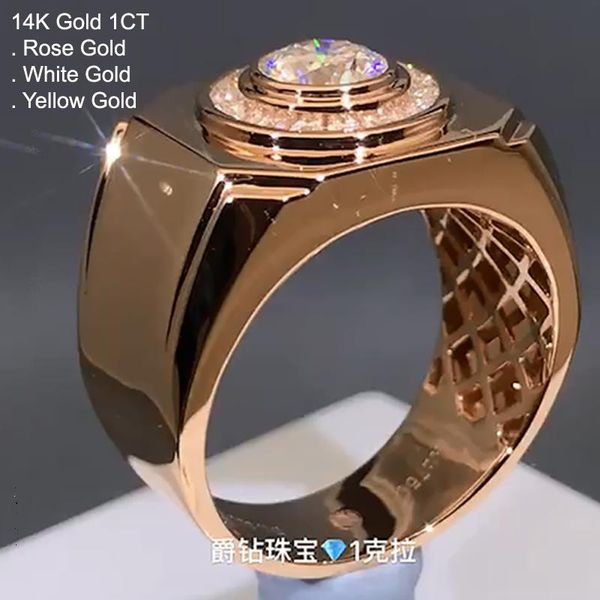 cluster rings 14k rose gold 1 moissanite diamond men ring round classic trendy wedding party engagement anniversary ct d color, Golden;silver
cluster rings 14k rose gold 1 moissanite diamond men ring round classic trendy wedding party engagement anniversary ct d color, Golden;silver