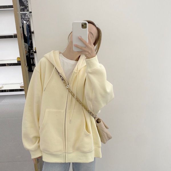 luxury women's ets spring and autumn thin hooded sweater women loose korean lazy wind versatile zipper cardigan coat cream solid color, Black;brown
luxury women's ets spring and autumn thin hooded sweater women loose korean lazy wind versatile zipper cardigan coat cream solid color, Black;brown