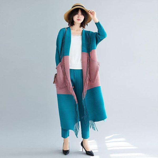 women's trench coats changpleat fringed windbreaker jacket miyak fold fashion large size color matching cardigan coat tide, Tan;black
women's trench coats changpleat fringed windbreaker jacket miyak fold fashion large size color matching cardigan coat tide, Tan;black