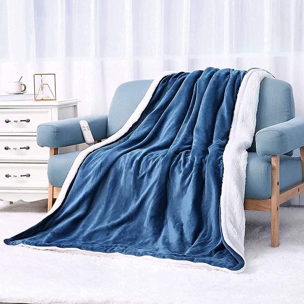 electric blanket 180x130cm, with 6 heating levels & (1-5h) automatic switch-off ,overheating protection, for home , blue flannel washable
electric blanket 180x130cm, with 6 heating levels & (1-5h) automatic switch-off ,overheating protection, for home , blue flannel washable