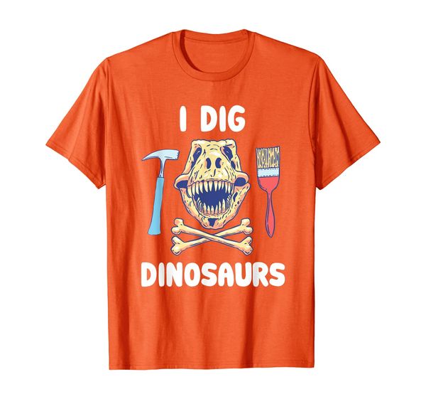 i dig dinosaurs and paleontology t-shirt, White;black