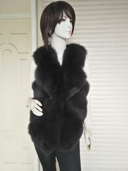 women's fur & faux genuine vest lady's short coat real winter dark grey wholesale retail oem, Black
women's fur & faux genuine vest lady's short coat real winter dark grey wholesale retail oem, Black