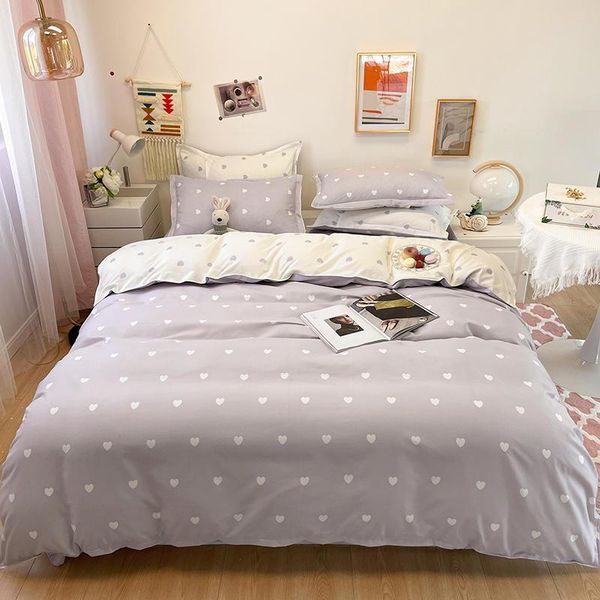 bedding sets bed linens single double size heart pattern set for kids gray color quilt cover with flat sheet pillowcase
bedding sets bed linens single double size heart pattern set for kids gray color quilt cover with flat sheet pillowcase