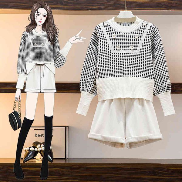 women's sweaters autumn ichoix and winter black hedging houndstooth striped corduroy sweater shorts rolled up women's slacks suit, White;black
women's sweaters autumn ichoix and winter black hedging houndstooth striped corduroy sweater shorts rolled up women's slacks suit, White;black