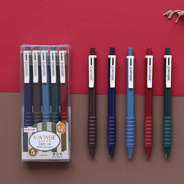 gel pens 5pcs/lot retractable vintage color set quick dry 0.5mm tip retro pen for office school kawaii stationary
gel pens 5pcs/lot retractable vintage color set quick dry 0.5mm tip retro pen for office school kawaii stationary