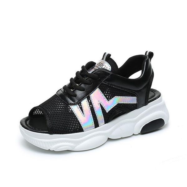 dress shoes summer chunky sandals lace up women's muffin thick bottom fish mouth breathable mesh casual female beach, Black
dress shoes summer chunky sandals lace up women's muffin thick bottom fish mouth breathable mesh casual female beach, Black