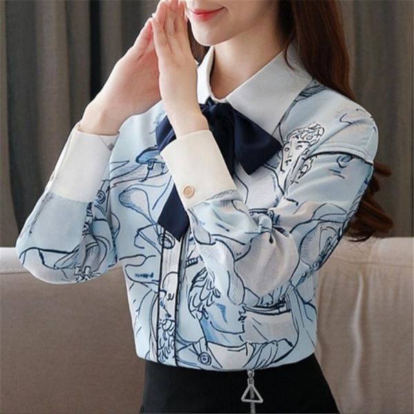 women's blouses & shirts spring 2021 vintage collared bow with a hand-painted printed loose shirt collar and chiffon, White
women's blouses & shirts spring 2021 vintage collared bow with a hand-painted printed loose shirt collar and chiffon, White
