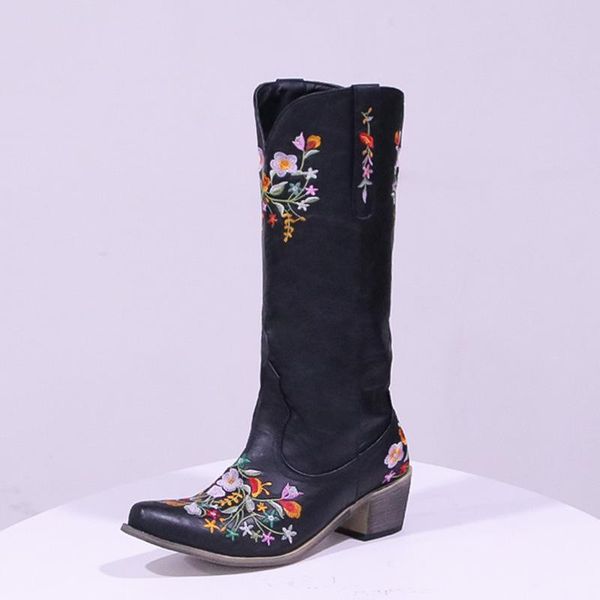 boots women's colorful embroidered pointed 2021 autumn and winter european american style thick heel large fashion, Black
boots women's colorful embroidered pointed 2021 autumn and winter european american style thick heel large fashion, Black
