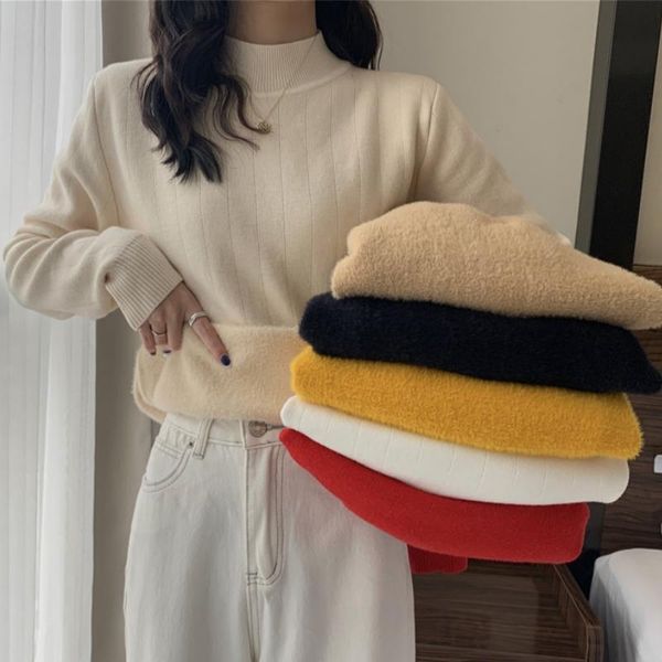 women's sweaters y2ky2kautumn winter velvet thicken knitting sweater 2021 solid bottom long sleeve minimalist turtleneck pullovers, White;black
women's sweaters y2ky2kautumn winter velvet thicken knitting sweater 2021 solid bottom long sleeve minimalist turtleneck pullovers, White;black