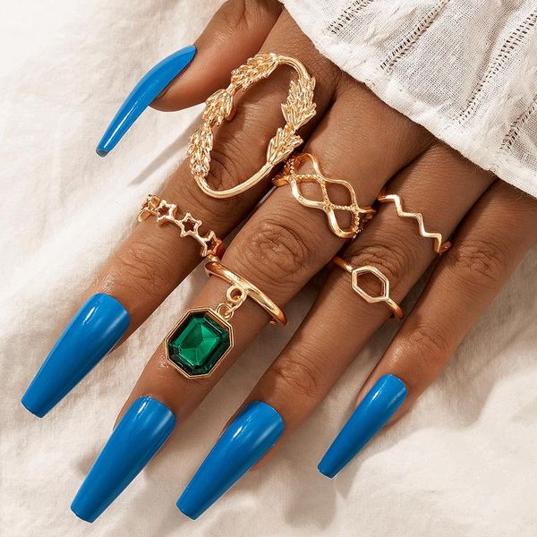 wedding rings 6pcs/set luxury green crystal star ring sets for women hollow geometry flowers gold bohemian jewelry anillos 18661, Slivery;golden
wedding rings 6pcs/set luxury green crystal star ring sets for women hollow geometry flowers gold bohemian jewelry anillos 18661, Slivery;golden