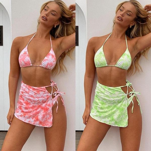 women's tie dye bikini skirted swimsuit women high cut 3 piece halter swimwear female triangle bathing beach suit backless1 7j4p, White;black
women's tie dye bikini skirted swimsuit women high cut 3 piece halter swimwear female triangle bathing beach suit backless1 7j4p, White;black