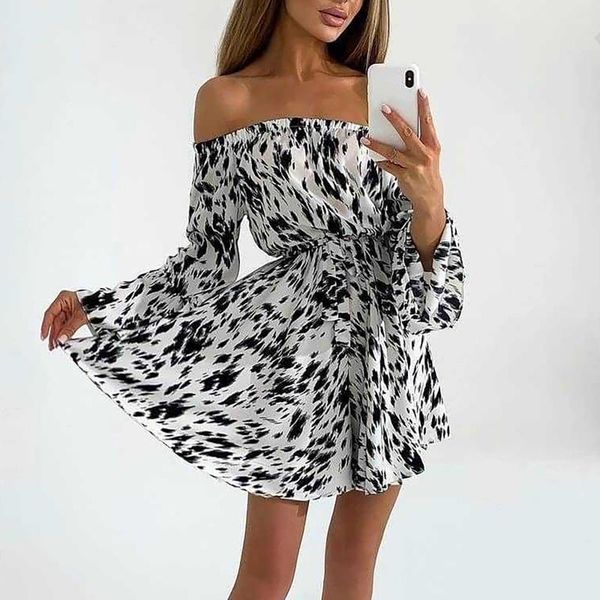 casual dresses off shoulder long sleeve midi dress for female vestidos mujer verano 2021 ladies stitching leaf printed mini, Black;gray
casual dresses off shoulder long sleeve midi dress for female vestidos mujer verano 2021 ladies stitching leaf printed mini, Black;gray
