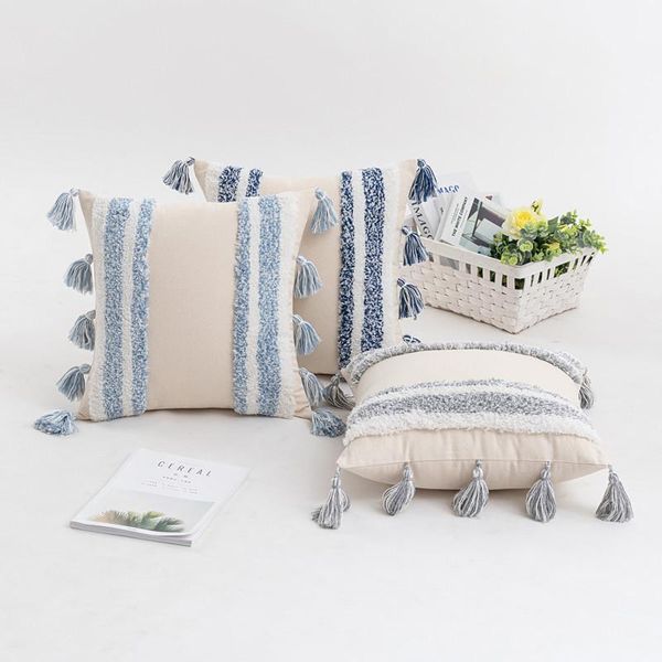 cushion/decorative pillow boho tufted cushion cover stripe 45x45cm/30x50cm blue grey home decoration for sofa bed chair living room
cushion/decorative pillow boho tufted cushion cover stripe 45x45cm/30x50cm blue grey home decoration for sofa bed chair living room