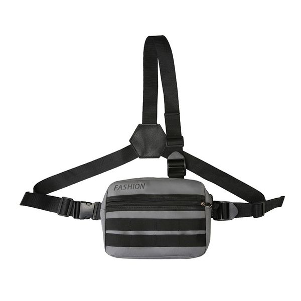 fashion designer chest bag men casual function outdoor style chest pack tactical vest bag streetwear male waist bags