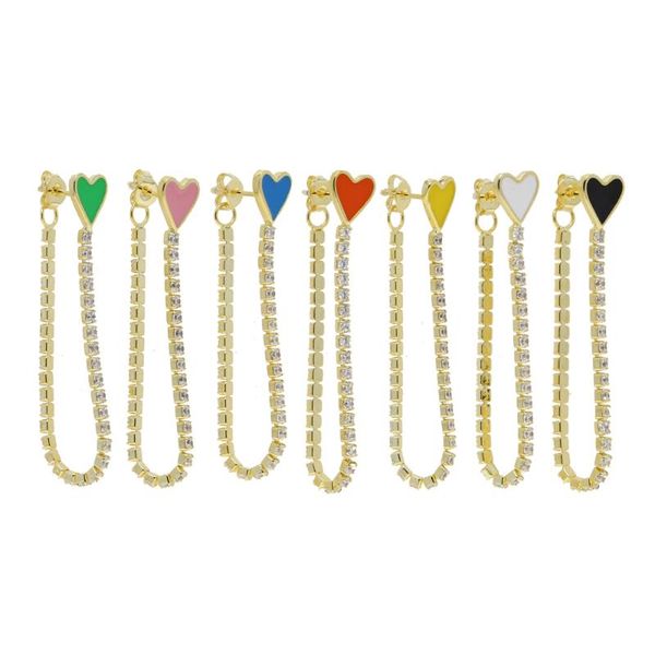 dangle & chandelier lover girlfriend gift fashion jewelry gold color neon enamel heart charm cz tennis tassel chain earring, Silver
dangle & chandelier lover girlfriend gift fashion jewelry gold color neon enamel heart charm cz tennis tassel chain earring, Silver
