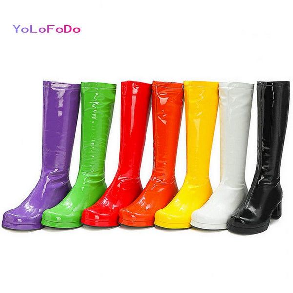 boots 2021 patent pu leather women knee high candy color ladies square heel autumn winter woman's shoes plus size 34-45, Black
boots 2021 patent pu leather women knee high candy color ladies square heel autumn winter woman's shoes plus size 34-45, Black