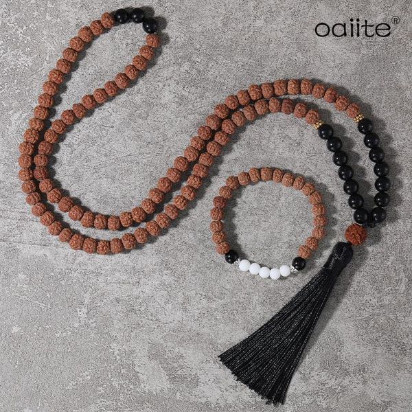 8mm natural rudraksha mala beads jewelry, 108 meditation black onyx necklace,bodhi and tridacna stone bracelet pendant necklaces, Silver
8mm natural rudraksha mala beads jewelry, 108 meditation black onyx necklace,bodhi and tridacna stone bracelet pendant necklaces, Silver