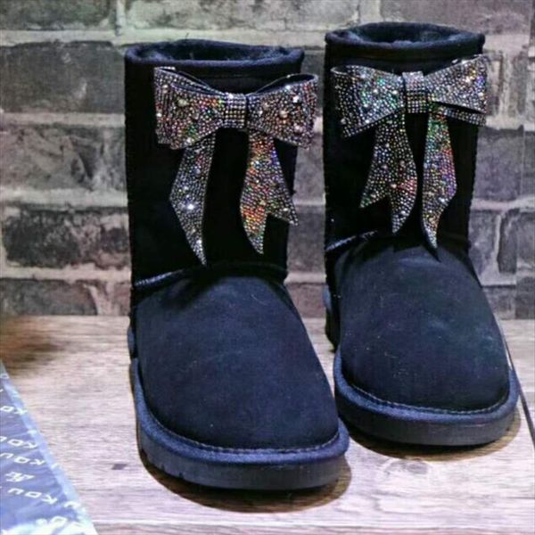 boots 2021 winter handmade custom shiny crystal three-dimensional bow leather mid-tube snow tide, Black
boots 2021 winter handmade custom shiny crystal three-dimensional bow leather mid-tube snow tide, Black