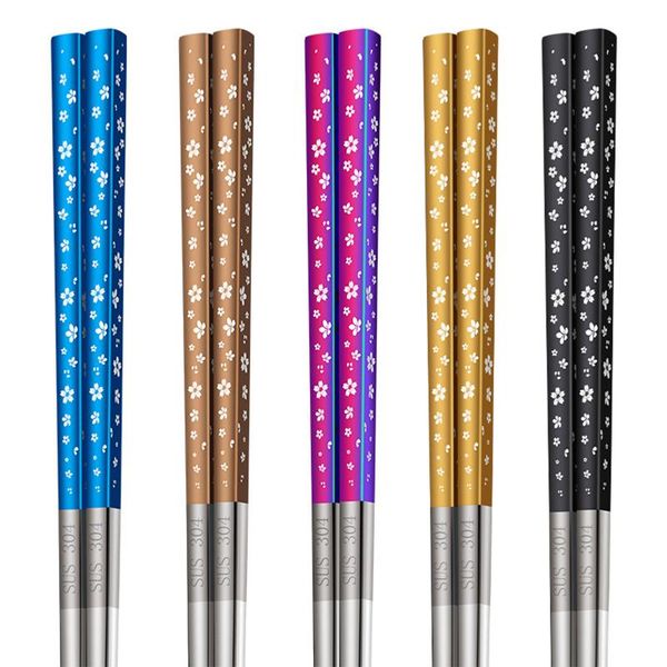 pairs of chopsticks set 304 stainless steel reusable flower pattern chop sticks non-slip chopstick kit kitchen tools
pairs of chopsticks set 304 stainless steel reusable flower pattern chop sticks non-slip chopstick kit kitchen tools