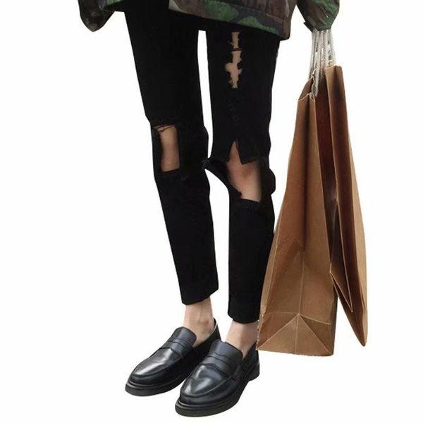 women's jeans high waist female 2021 autumn and winter streetwear hiphop holes slim black pencil pants women plus size, Blue
women's jeans high waist female 2021 autumn and winter streetwear hiphop holes slim black pencil pants women plus size, Blue