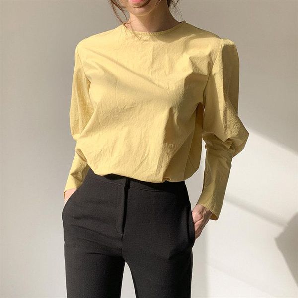 women's blouses & shirts office lady women chic solid spring 2021 puff sleeves brief all match elegant o-neck streetwear large size, White
women's blouses & shirts office lady women chic solid spring 2021 puff sleeves brief all match elegant o-neck streetwear large size, White
