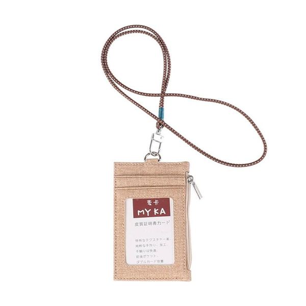 card holders 066f business holder wallet with cotton linen lanyard id badge zipper bag, Brown;gray
card holders 066f business holder wallet with cotton linen lanyard id badge zipper bag, Brown;gray