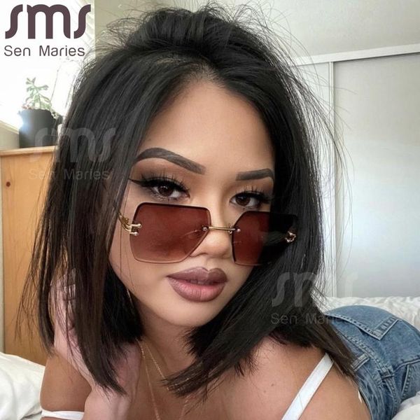square rimless sunglasses women brand designer vintage uv400 sun glass men ladies shades frameless classic eyewear, White;black
square rimless sunglasses women brand designer vintage uv400 sun glass men ladies shades frameless classic eyewear, White;black