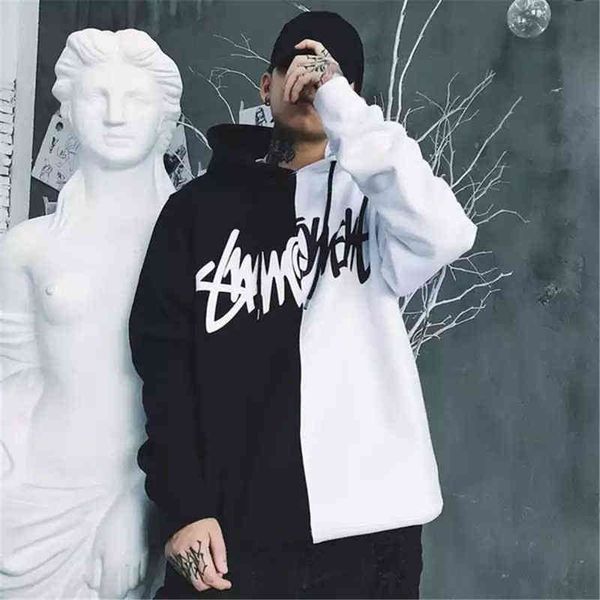 men's scratch print hoodi hip hop patchwork colors oversized sweatshirts fashion hooded winter male pullover streetwear, Black
men's scratch print hoodi hip hop patchwork colors oversized sweatshirts fashion hooded winter male pullover streetwear, Black
