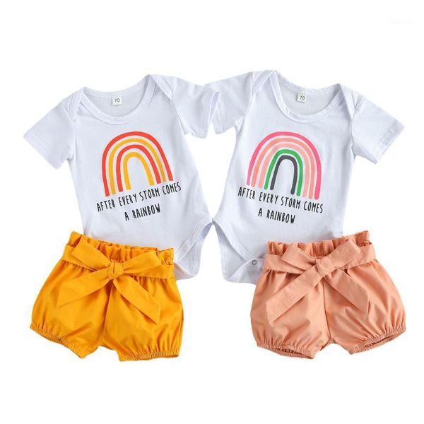 0-24m baby girls clothes set rainbow print short sleeve o-neck jumpsuit+solid color pants clothing sets, White
0-24m baby girls clothes set rainbow print short sleeve o-neck jumpsuit+solid color pants clothing sets, White