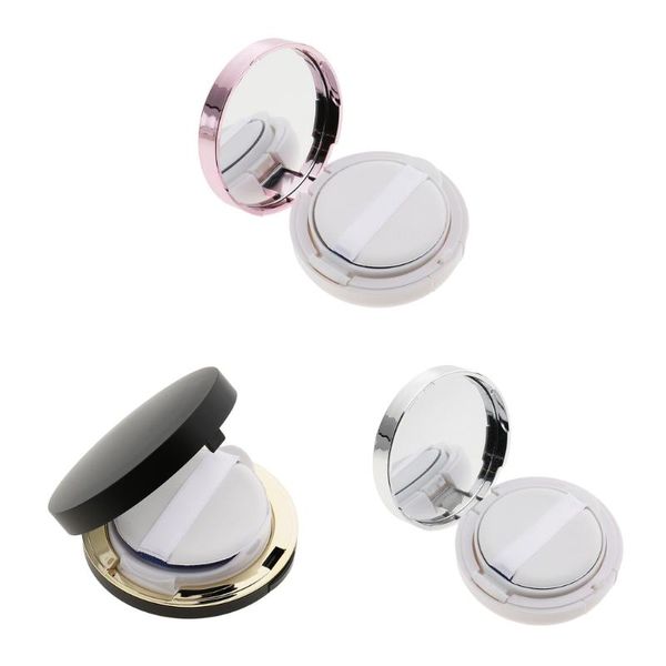 

empty luxurious make-up powder container aircushion puff case with and extra inner foundation bb cream box storage bottles & jars