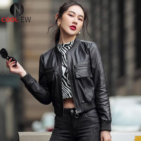 women's leather & faux ptslan 2021 genuine good quality real sheepskin classic moto coat jackets p7019, Black
women's leather & faux ptslan 2021 genuine good quality real sheepskin classic moto coat jackets p7019, Black
