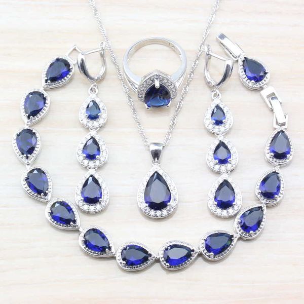 charming women accessories blue cubic zirconia water drop silver color jewelry sets for women trendy gift t24 h1022
charming women accessories blue cubic zirconia water drop silver color jewelry sets for women trendy gift t24 h1022