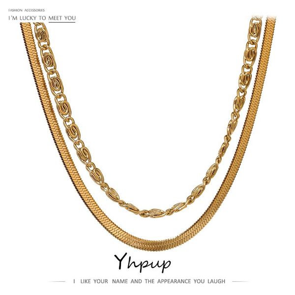 chains yhpup stainless steel snake chain layered necklace for women minimalist metal golden 18 k plated double layer geometric, Silver
chains yhpup stainless steel snake chain layered necklace for women minimalist metal golden 18 k plated double layer geometric, Silver