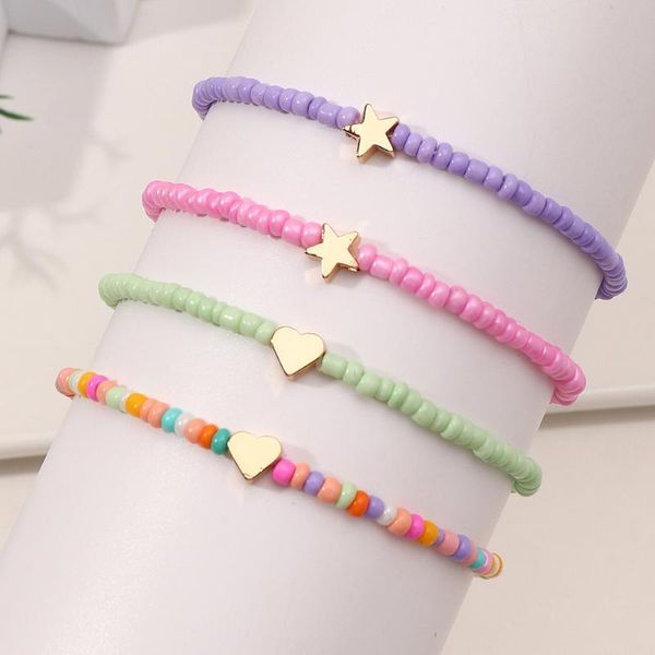 link, chain trend multi-color hand-worn rice bead bracelet set for women's love stars bohemian ethnic style fresh charm jewelry, Black
link, chain trend multi-color hand-worn rice bead bracelet set for women's love stars bohemian ethnic style fresh charm jewelry, Black