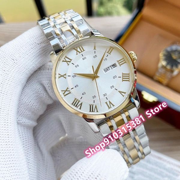 wristwatches luxury rose gold roman number watch stainless steel automatic mechanical men watches classic double calendar clock 40mm, Slivery;brown
wristwatches luxury rose gold roman number watch stainless steel automatic mechanical men watches classic double calendar clock 40mm, Slivery;brown