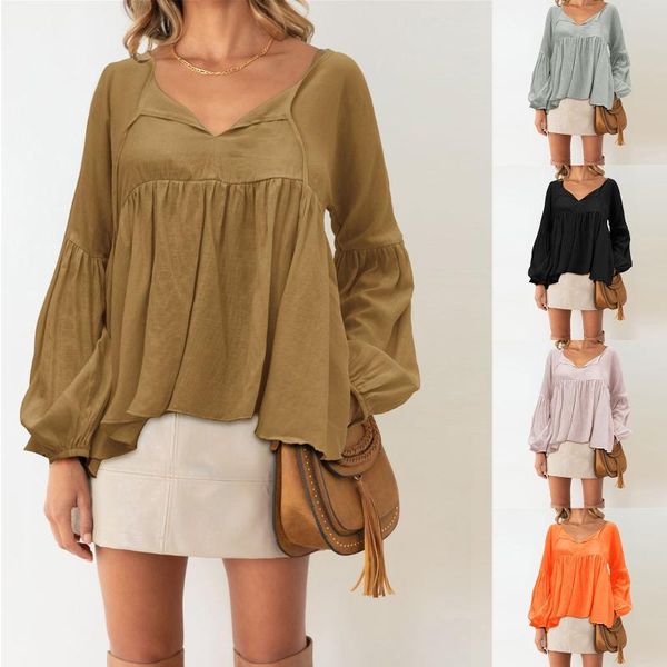 women's blouses & shirts fashion lantern sleeve blouse shirt solid tshirt casual winter lady v-neck tunic female women long pullover, White
women's blouses & shirts fashion lantern sleeve blouse shirt solid tshirt casual winter lady v-neck tunic female women long pullover, White