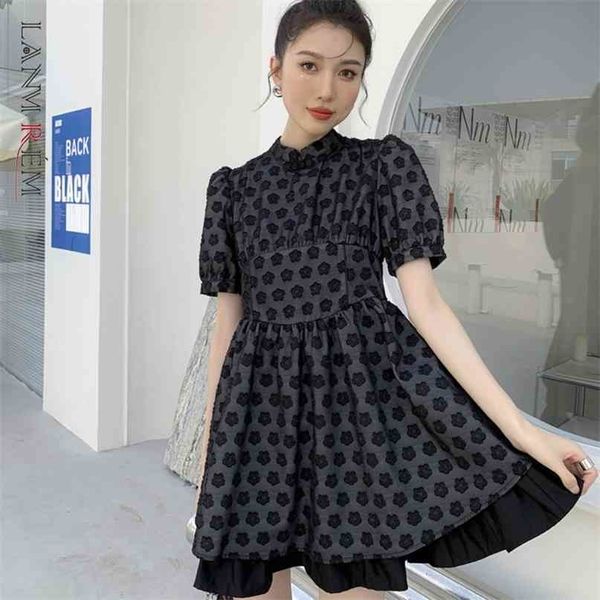 women dress black floral stand collar puff sleeve female temperament loose fit fashion summer 2h801 210526, Black;gray
women dress black floral stand collar puff sleeve female temperament loose fit fashion summer 2h801 210526, Black;gray