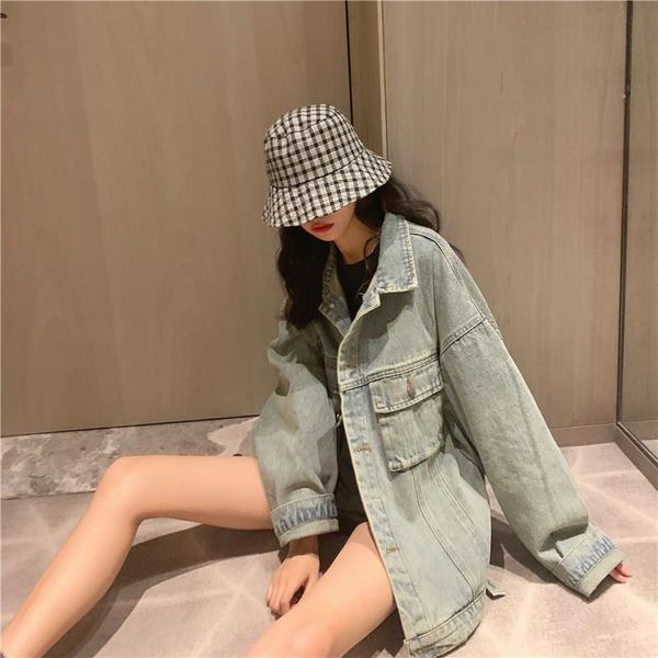 women's jackets 2021 solid color denim net red spring, autumn and winter loose western style jacket trendy women, Black;brown
women's jackets 2021 solid color denim net red spring, autumn and winter loose western style jacket trendy women, Black;brown