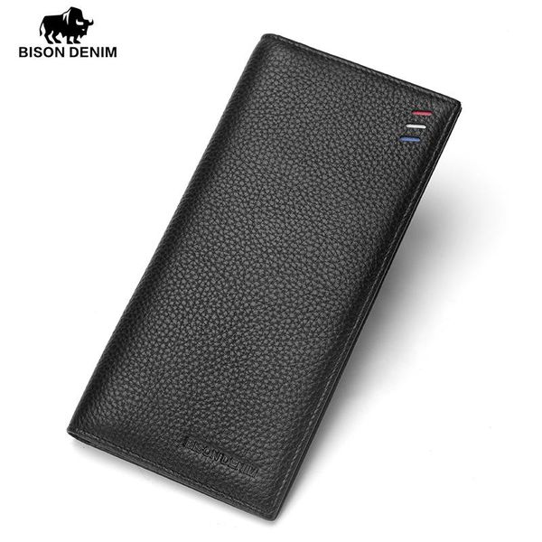 wallets bison denim fashion luxury genuine leather men long slim bifold wallet holder purse, Red;black
wallets bison denim fashion luxury genuine leather men long slim bifold wallet holder purse, Red;black