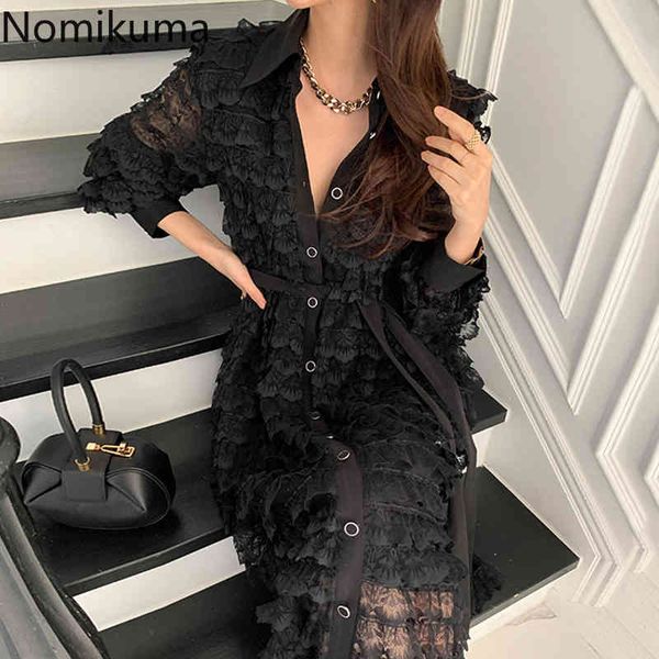 nomikuma korea elegant dresses layered-ruffle long sleeve single breasted vestidos spring sashes slim waist women dress 6f690 210427, Black;gray
nomikuma korea elegant dresses layered-ruffle long sleeve single breasted vestidos spring sashes slim waist women dress 6f690 210427, Black;gray