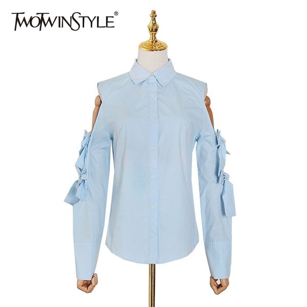 lace up bowknot casual blouse for women lapel long sleeve hollow out blue shirt female fashion clothing 210524, White
lace up bowknot casual blouse for women lapel long sleeve hollow out blue shirt female fashion clothing 210524, White