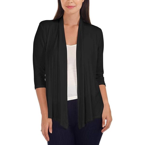 women's blouses & shirts autumn cardigan blouse solid fashion casual three-quarter sleeve loose womens and chemisier femme, White
women's blouses & shirts autumn cardigan blouse solid fashion casual three-quarter sleeve loose womens and chemisier femme, White