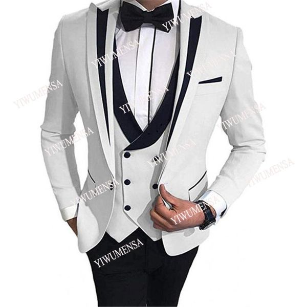 men's suits & blazers white and black notch lapel business men formal blazer masculina groom tuxedos custom made 3 pieces jacket&vest&p, White;black
men's suits & blazers white and black notch lapel business men formal blazer masculina groom tuxedos custom made 3 pieces jacket&vest&p, White;black
