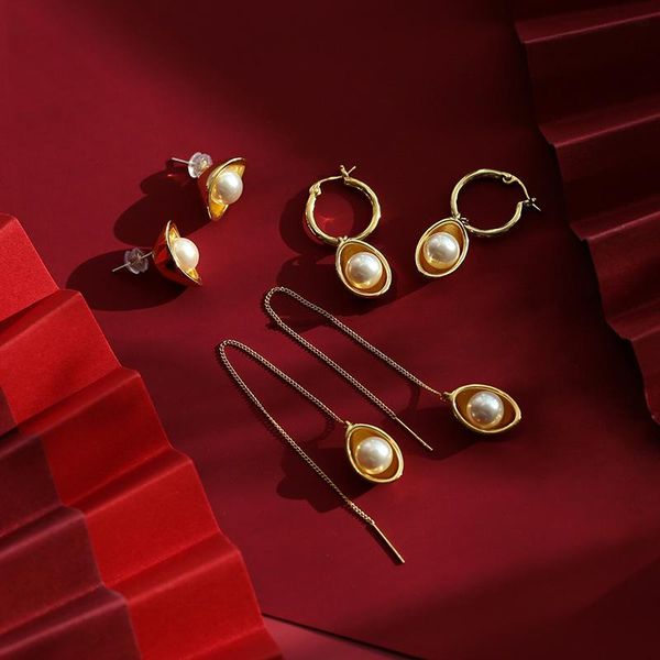 earrings & necklace rich series 925 silver needle pearl yuanbao ear wire female simple personality middle guofeng temperament
earrings & necklace rich series 925 silver needle pearl yuanbao ear wire female simple personality middle guofeng temperament