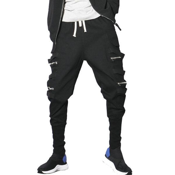 pants men fashion harem zippers high street hip hop slim fit cargo biker sweatpants baskerchief abz212, Black
pants men fashion harem zippers high street hip hop slim fit cargo biker sweatpants baskerchief abz212, Black