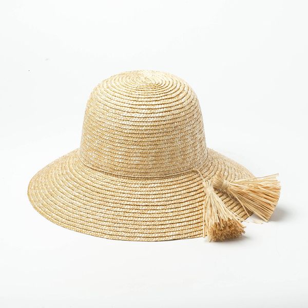 fashion big hat spring and summer lafite fringes decorative basin straw women's outdoor sunscreen beach, Blue;gray