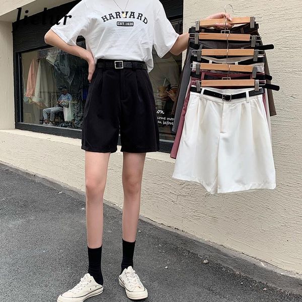 suit women's shorts summer korean style loose high waist five-point sashes straight basic casual female, White;black
suit women's shorts summer korean style loose high waist five-point sashes straight basic casual female, White;black