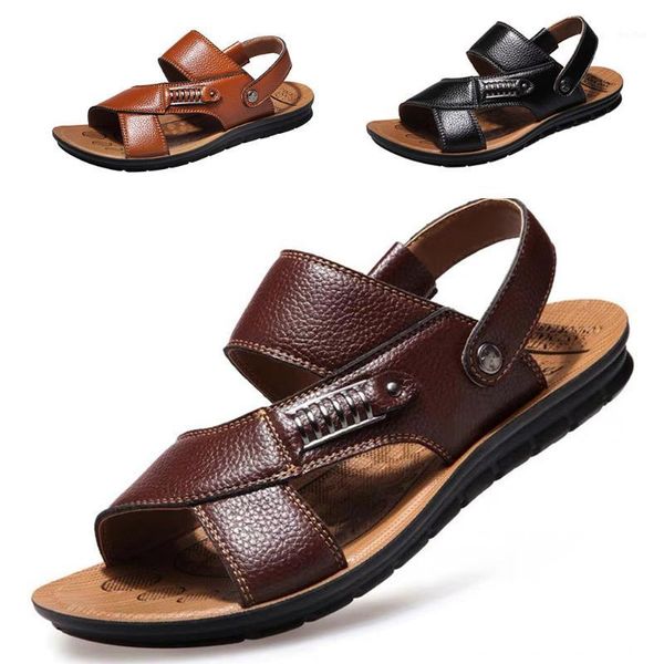 sandals sagace summer men flat shoes beach 2021 non-slip solid casual dual use ankle strap leather slipper1, Black
sandals sagace summer men flat shoes beach 2021 non-slip solid casual dual use ankle strap leather slipper1, Black