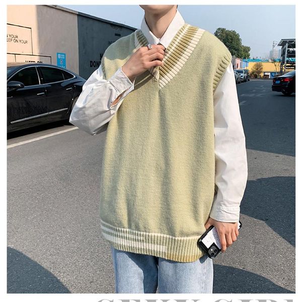 men's vests men sweater couple preppy oversize cozy all-match knitted v-neck sweaters sleeveless young spring daily simple vest, Black;white
men's vests men sweater couple preppy oversize cozy all-match knitted v-neck sweaters sleeveless young spring daily simple vest, Black;white