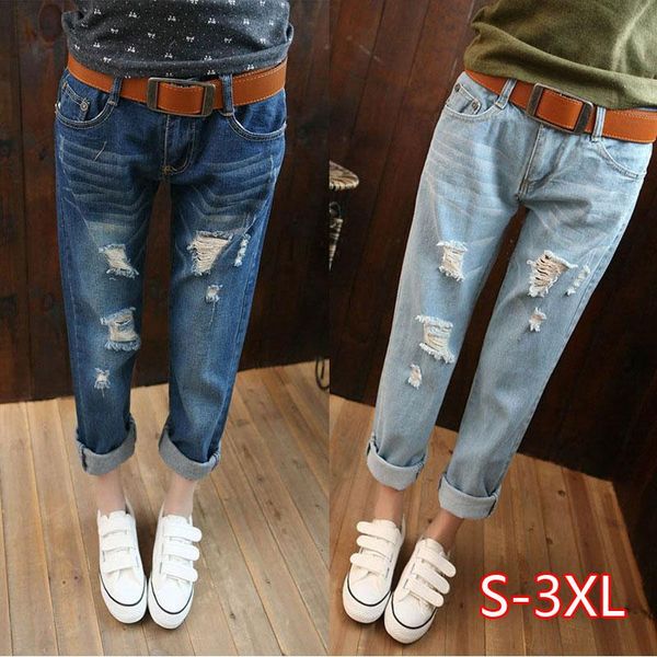 women's jeans korean version of bf wind loose fashion cuffed nine-point pants harem women, Blue
women's jeans korean version of bf wind loose fashion cuffed nine-point pants harem women, Blue